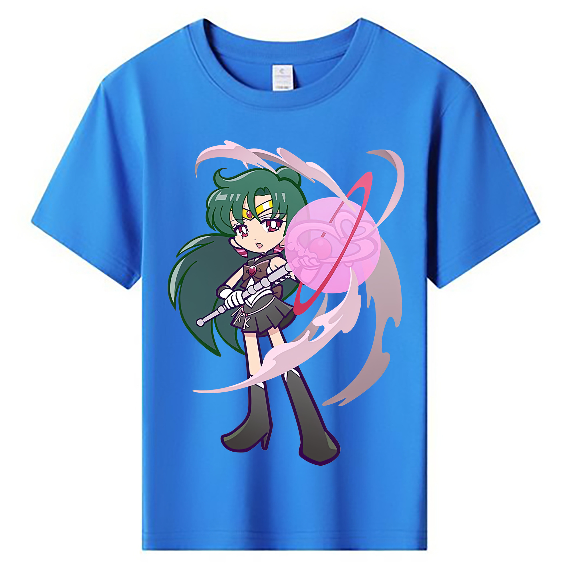 （画像用） 美少女戦士セーラームーン 冥王せつな Sailor Moon Meiou Setsuna 綿100％キッズTシャツ（フロントプリント）